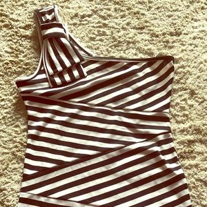 Forever 21 One Shoulder Striped Mini Dress